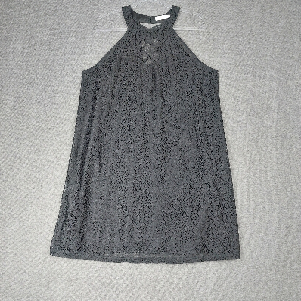 CANDIES WOMENS BLACK LACE HALTER COLLAR SWEETHEART WHIMSYGOTH SHORT DRESS SZ XL